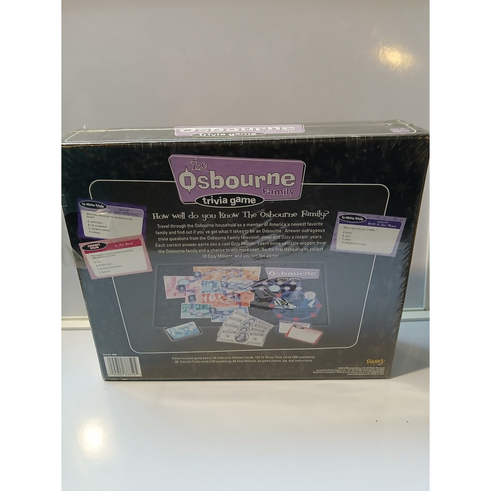 The Osbournes Family Trivia Game Fundex New Sealed Vintage 2000s TV Show - Picture 3 of 4